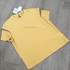 Brunello Cucinelli designer silk blouse yellow Small made in Italy